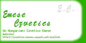 emese czvetics business card
